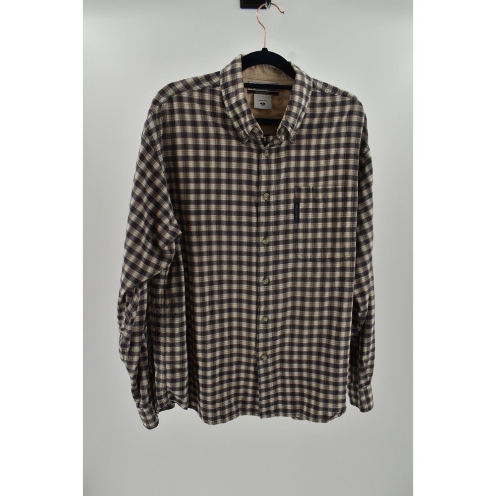 Columbia Mens Medium Rapid Rivers Flannel Plaid Long Sleeve Button Down Shirt